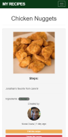 The show recipe page of 'chicken nuggets' from the My Recipes website
